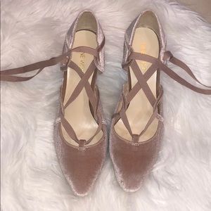 Nine West rose velvet lace up heel sz 8
